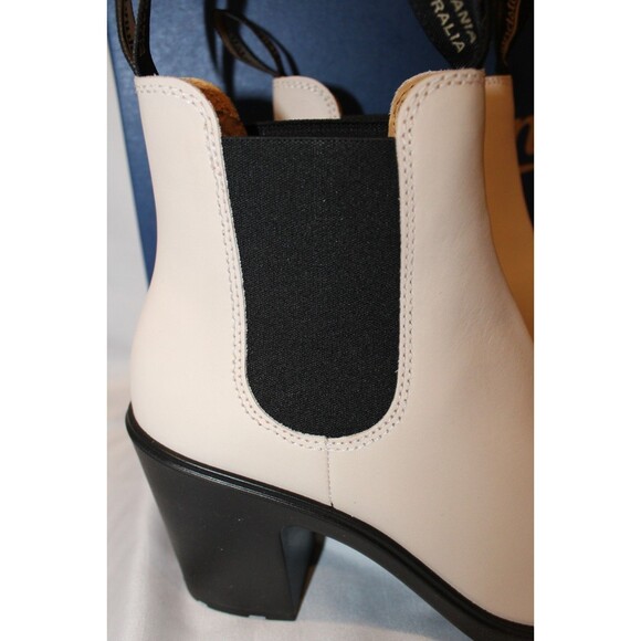 BLUNDSTONE 2364 WOMEN'S ELASTIC SIDED HEELED LEATHER BOOTS PEARL WHITE - Picture 4 of 7